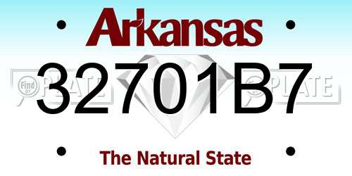 32701B7 Arkansas License Plate