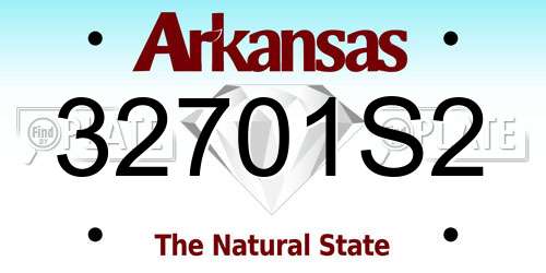 32701S2 Arkansas License Plate