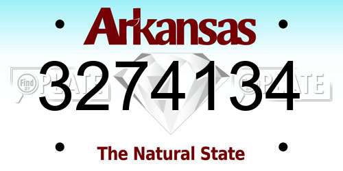 3274134 Arkansas License Plate