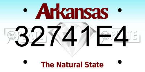 32741E4 Arkansas License Plate