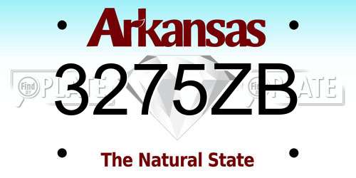3275ZB Arkansas License Plate