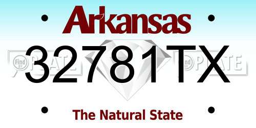 32781TX Arkansas License Plate