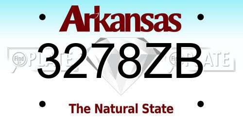 3278ZB Arkansas License Plate