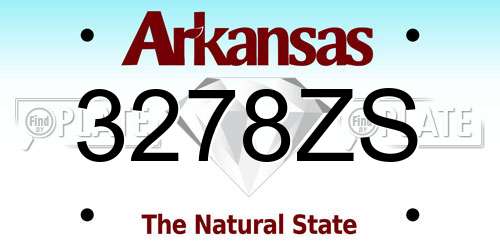 3278ZS Arkansas License Plate