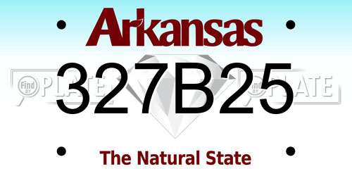 327B25 Arkansas License Plate