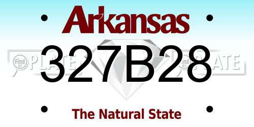 327B28 Arkansas License Plate