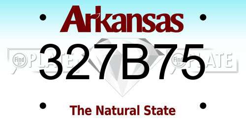 327B75 Arkansas License Plate