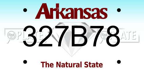 327B78 Arkansas License Plate