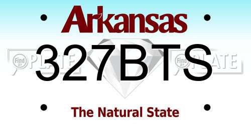 327BTS Arkansas License Plate