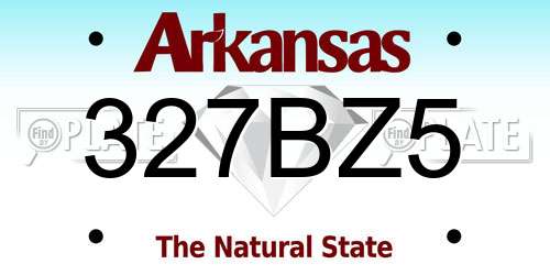 327BZ5 Arkansas License Plate