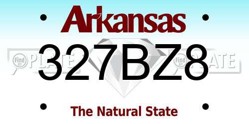 327BZ8 Arkansas License Plate