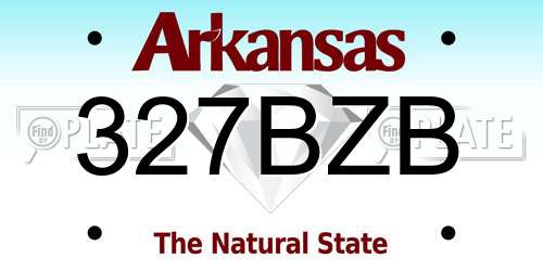 327BZB Arkansas License Plate