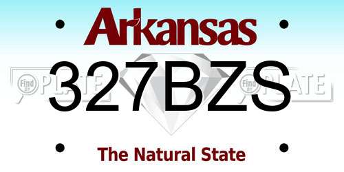 327BZS Arkansas License Plate
