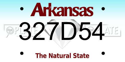 327D54 Arkansas License Plate