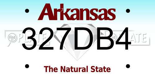 327DB4 Arkansas License Plate