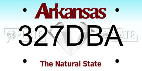 327DBA Arkansas License Plate