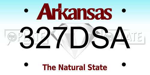 327DSA Arkansas License Plate
