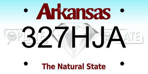 327HJA Arkansas License Plate