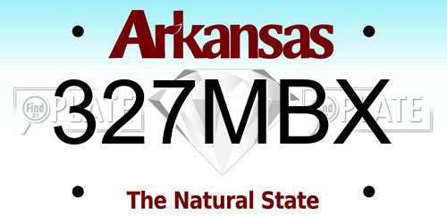 327MBX Arkansas License Plate