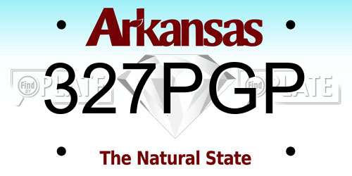 327PGP Arkansas License Plate