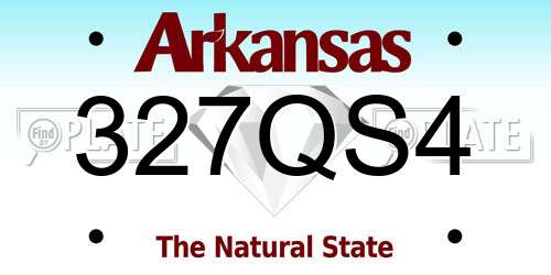 327QS4 Arkansas License Plate