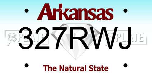 327RWJ Arkansas License Plate