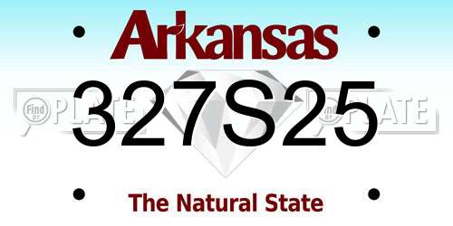 327S25 Arkansas License Plate