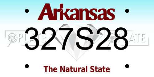 327S28 Arkansas License Plate
