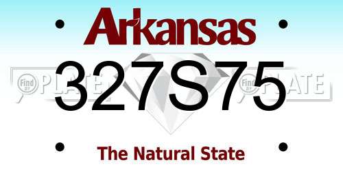 327S75 Arkansas License Plate
