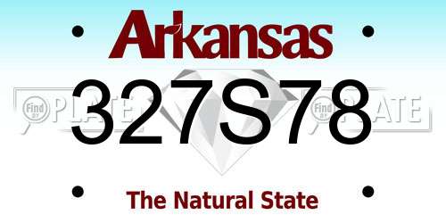 327S78 Arkansas License Plate