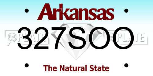327SOO Arkansas License Plate