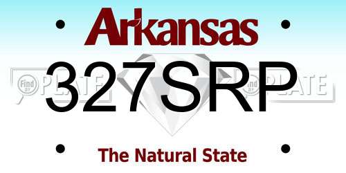 327SRP Arkansas License Plate