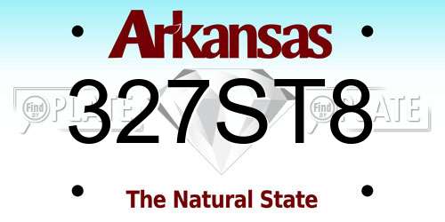 327ST8 Arkansas License Plate