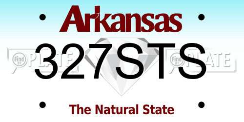 327STS Arkansas License Plate