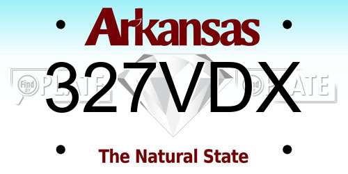 327VDX Arkansas License Plate