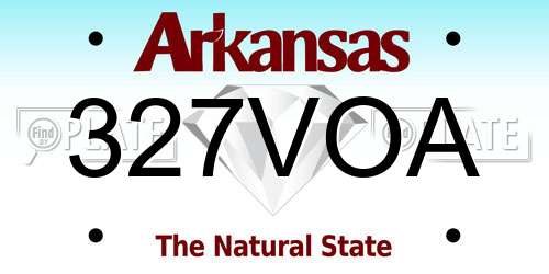 327VOA Arkansas License Plate