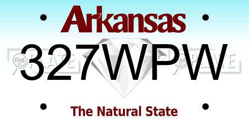 327WPW Arkansas License Plate