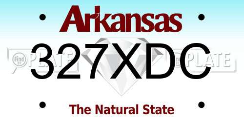 327XDC Arkansas License Plate