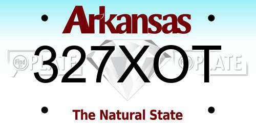 327XOT Arkansas License Plate