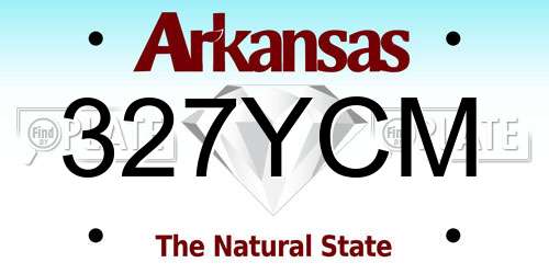 327YCM Arkansas License Plate