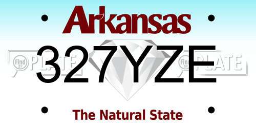 327YZE Arkansas License Plate