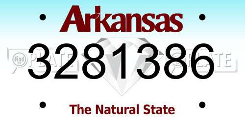 3281386 Arkansas License Plate