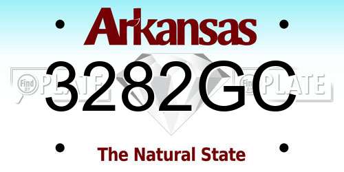 3282GC Arkansas License Plate