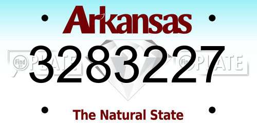 3283227 Arkansas License Plate