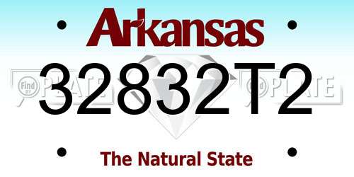 32832T2 Arkansas License Plate