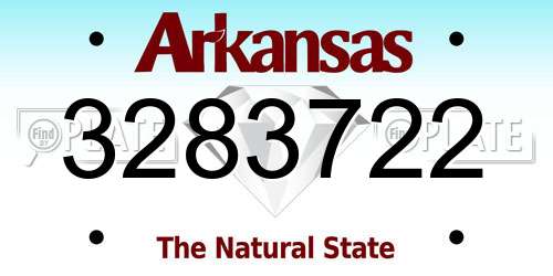3283722 Arkansas License Plate
