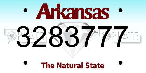 3283777 Arkansas License Plate