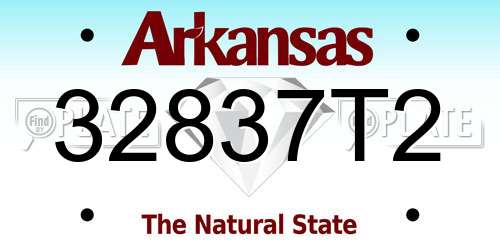 32837T2 Arkansas License Plate