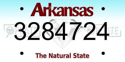 3284724 Arkansas License Plate