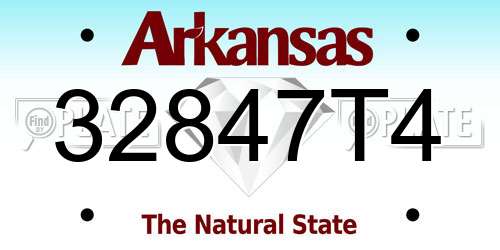 32847T4 Arkansas License Plate